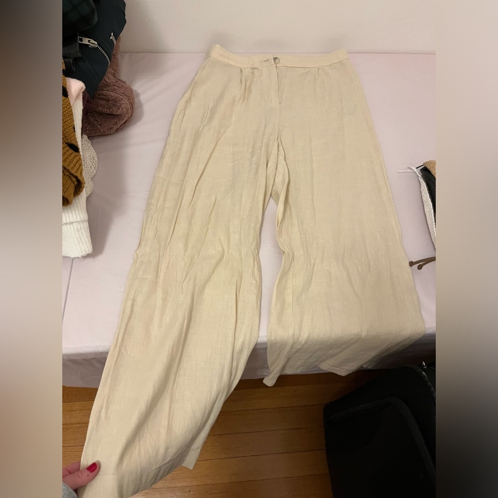 Crème Linen Pants